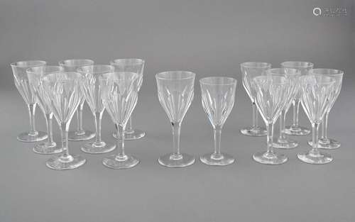 Baccarat Style Glass Partial Stemware Set