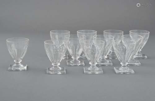 Set of Eleven Baccarat Style Glass Cordial Glasses