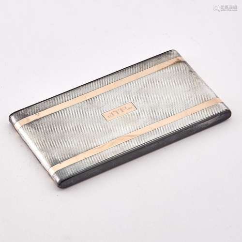 American Sterling Silver and 14kt Gold Cigarette Case
