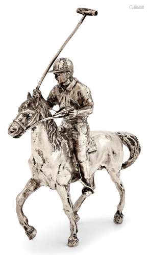 Silver Plated Novelty Figure of a Polo Player