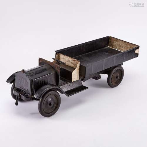 Black and White Painted Pressed Steel Toy Dump Truck