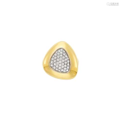 Roberto Coin Two-Color Gold and Diamond `Capri Plus` Ring
