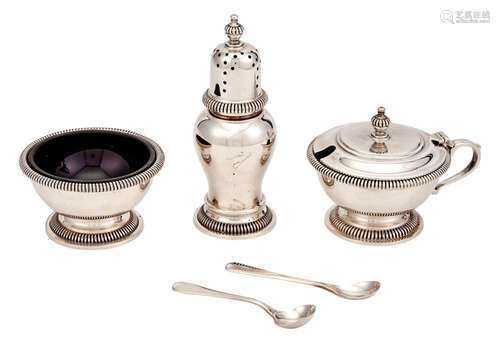 Cased Asprey Sterling Silver Condiment Set