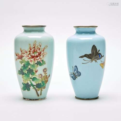 Two Japanese Cloisonné Enamel Vases