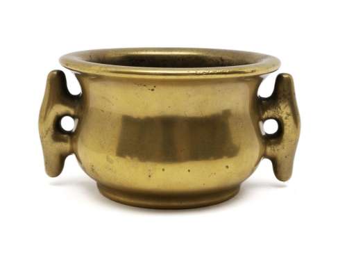 A Chinese polished bronze censer