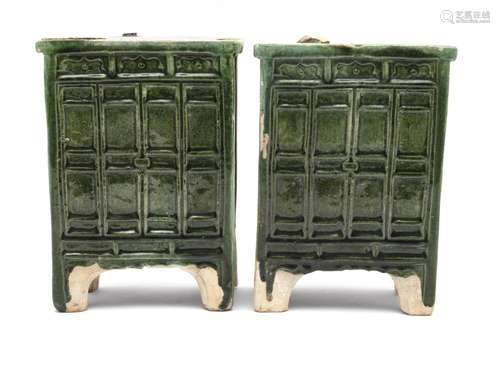 A pair of Ming pottery cupboards