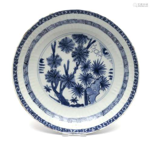 A blue and white dish for the Japanese market