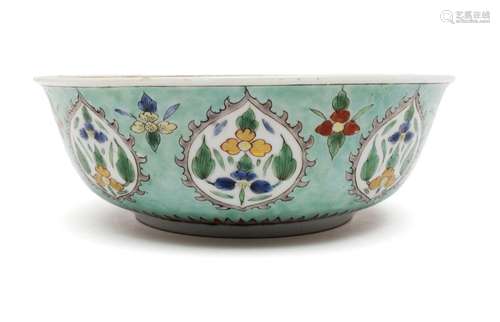 A famille verte low bowl in Persian style