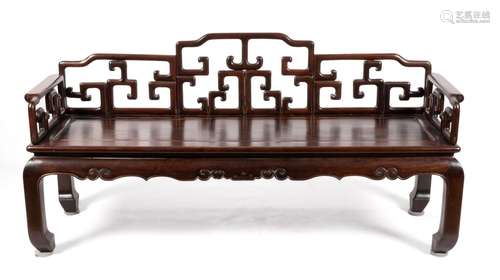 A Chinese rosewood bench