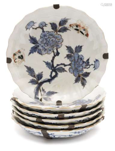 Six Japanese imari plates