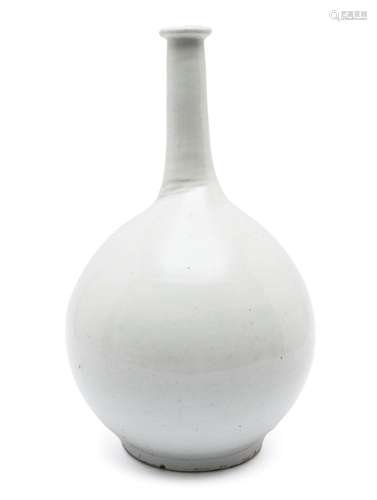 A large monochrome white Arita bottle vase