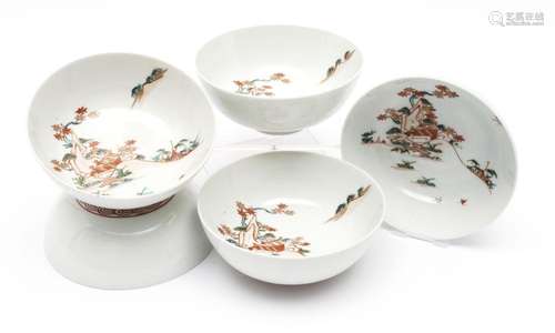 A set of five Japanese porcelain bowls