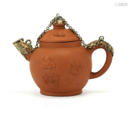A miniature Delft red-brown yixing-style teapot