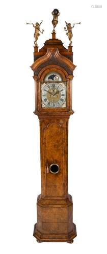 A Dutch burr-walnut longcase clock