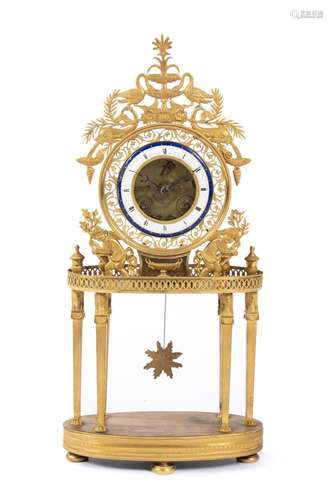 An Empire ormolu skeleton clock