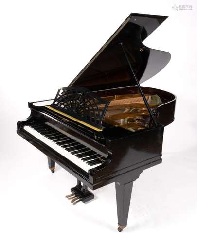 A C. Bechstein black lacquer grand piano, 1928