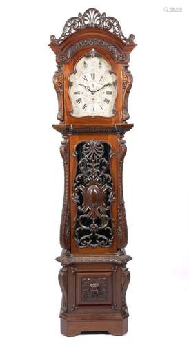 An Edwardian mahogany longcase clock