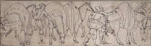 Setti Ercole, Fregio con cavalli e stallieri