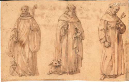 Scuola toscana del XVI-XVII secolo Studio per figure di sant...
