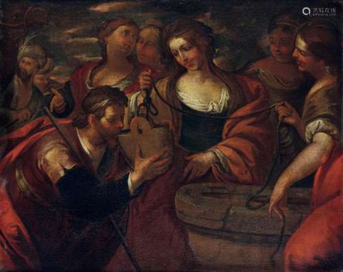 Scuola lombarda del XVII secolo Rachele e Giacobbe al pozzo