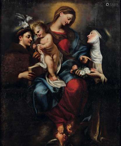 Piola Domenico, Madonna col Bambino tra S. Antonio e S. Rosa