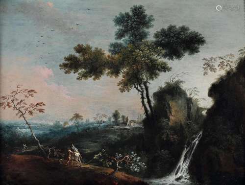 Cimaroli Giovan Battista, Paesaggio con figure e cascata