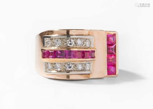 Diamant-synthetisch Rubin-Ring