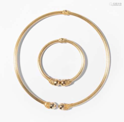 Set: Ilias Lalaounis Gold-Hals- und Armschmuck