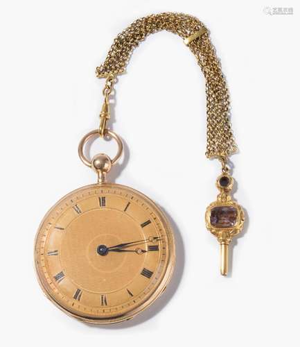 Gold-Taschenuhr mit Viertelrepetition, um 1830