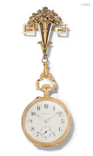 Jugendstil-Gold-Anhängeuhr, Maxima, um 1900