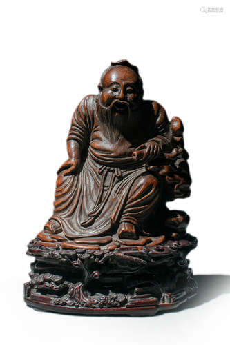 Carved Bamboo Figure Paper Weight