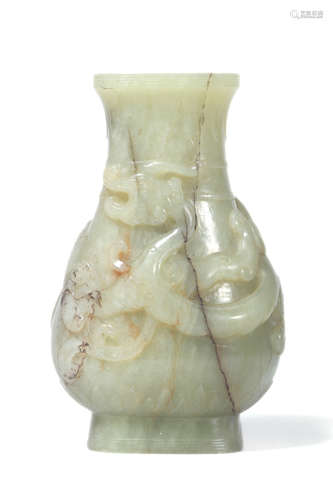 White Jade Dragon Vase