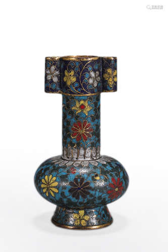 Cloisonne Enamel Lotus Vase