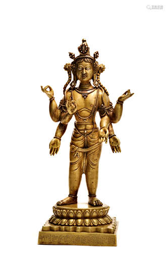 Copper Alloy Figure Of Six-Armed Avalokitesvara