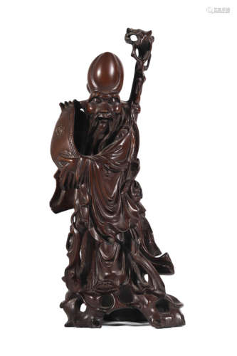 Carved Wood Figure Of Immortal