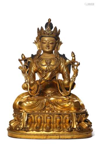 Gilt Bronze Figure Of Vajradhara