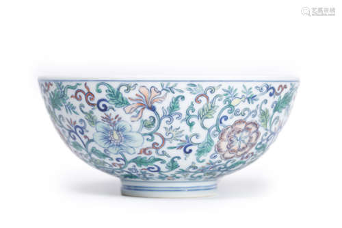 Doucai Glaze Floral Bowl