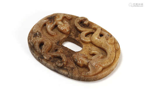 Ancient Jade Dragon Ornament Bi