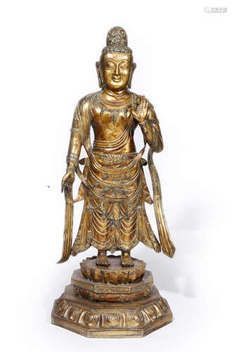 Gilt-Bronze Figure Of Maitreya