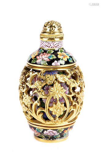 Enamel Painted Revolving Snuff Bottle