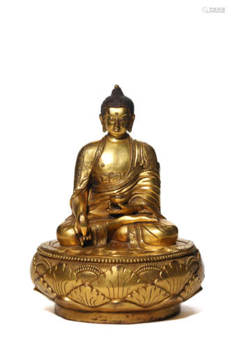 Gilt Bronze Figure Of Medicine Buddha