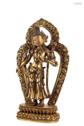 Gilt-Bronze Statue Of Manjushri