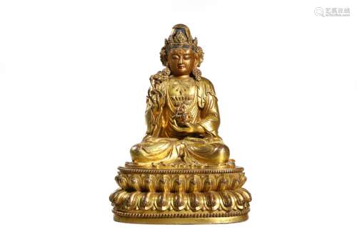 Gilt Bronze Figure Of Guanyin