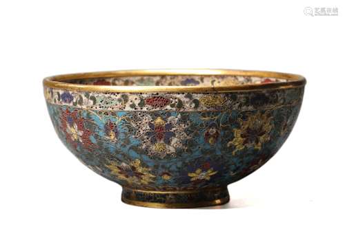 Cloisonne Enamel Interlocking Lotus Bowl