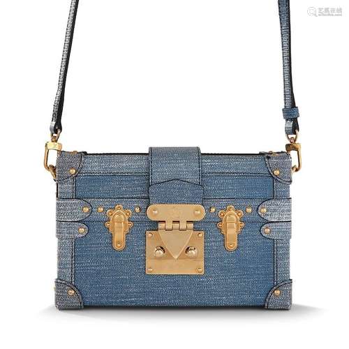 Louis VUITTON, Petit sac malle en toile enduite type denim I...