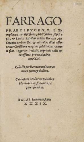 Bonnus, Hermann Farrago Praecipvorvm Exemplorum, d…