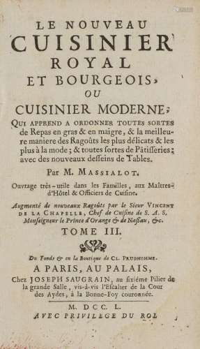Massialot, François Le Nouveau Cuisinier Royal et …