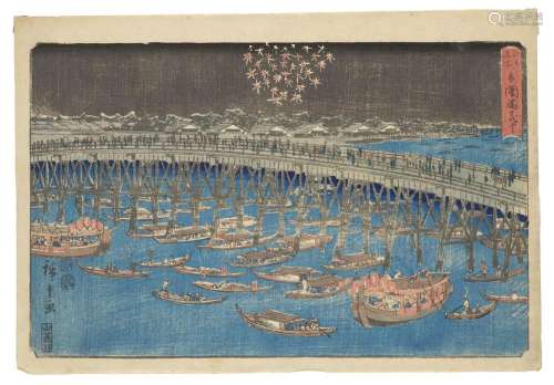 Hiroshige u. a, Hokusai, Sammlung von 9 OHolzschni…
