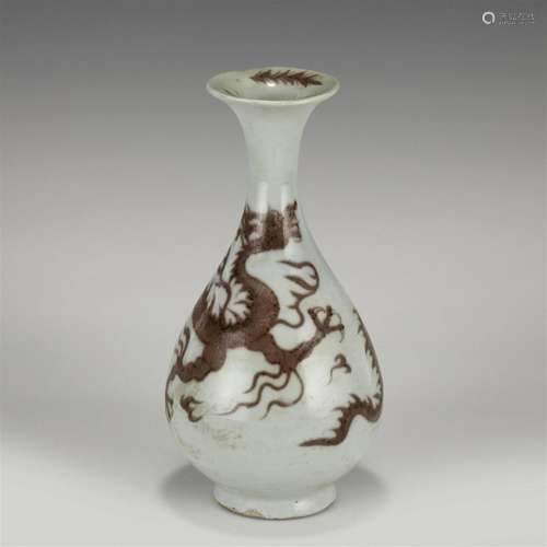 YUAN UNDERGLAZE RED SPRING VASE