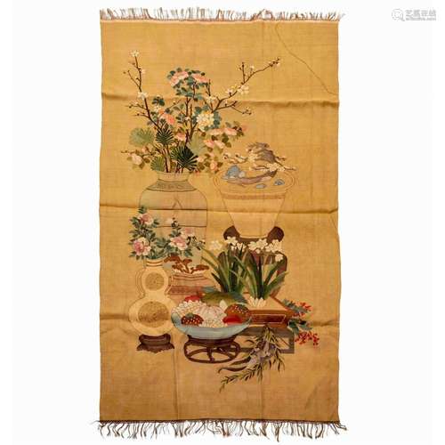 SILK KESI OF FLOWER VASE AND ABUNDANTS